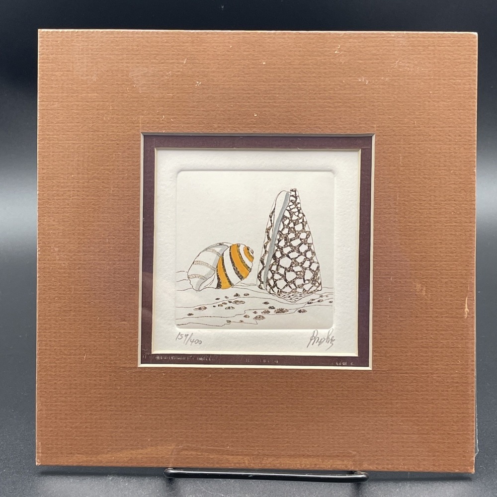 Praphis LA Seashell Original Etching Embossing Limited Edition 159/400 Signed